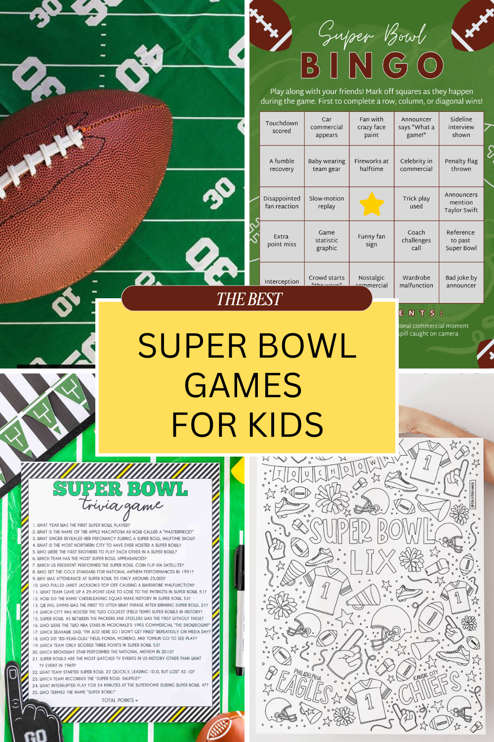 free super bowl printables: bingo, squares & games for kids